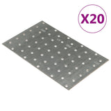 Plaques de vidaxl perforées 20 pcs 2 mm 200x120 mm en acier galvanisé