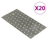 Vidaxl plošče perforirane 20 psov 2 mm 240x120 mm pocinkano jeklo