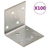 Soportes Vidaxl Hoek 100 piezas 2 mm 40x40x40 mm de acero galvanizado