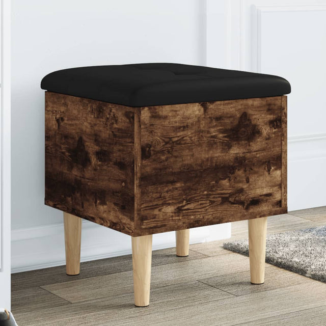 Vidaxl opbergbankje 42x42x46 cm bewerkt hout gerookt eikenkleurig