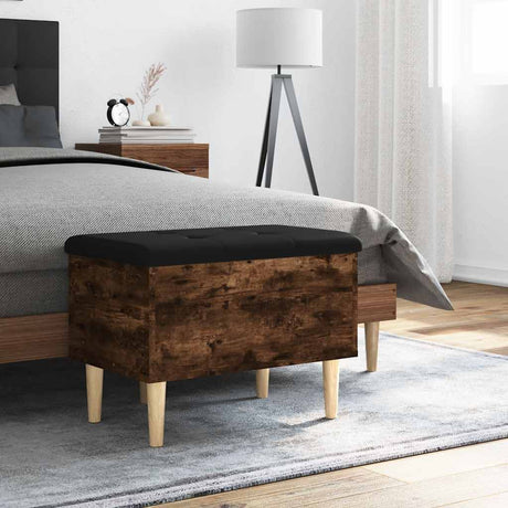 Vidaxl opbergbankje 62x42x46 cm bewerkt hout gerookt eikenkleurig