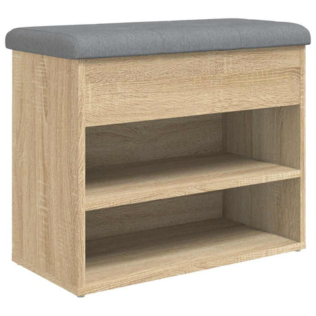 Vidaxl schoenenbankje 62x32x50 cm bewerkt hout sonoma eikenkleurig