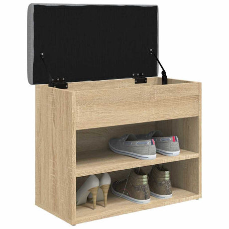 Vidaxl schoenenbankje 62x32x50 cm bewerkt hout sonoma eikenkleurig
