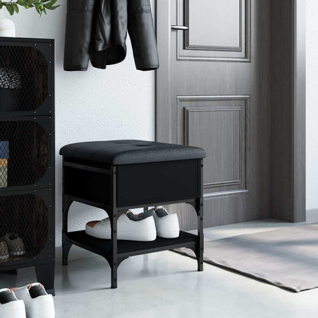 Vidaxl schoenenbank 42x42x45 cm bewerkt hout zwart
