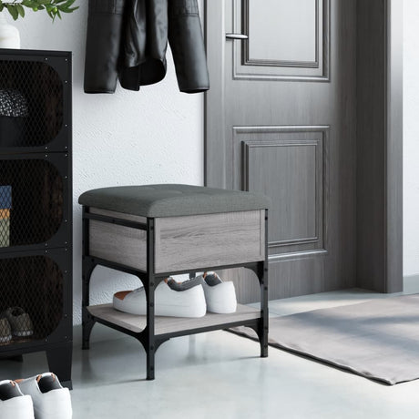 Vidaxl schoenenbank 42x42x45 cm bewerkt hout grijs sonoma eikenkleurig