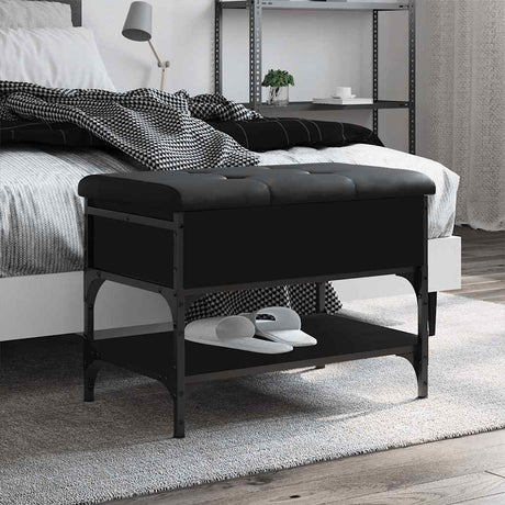 Vidaxl schoenenbank 62x42x45 cm bewerkt hout zwart