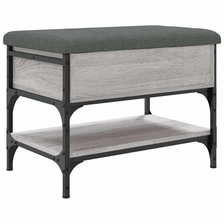 Vidaxl schoenenbank 62x42x45 cm bewerkt hout grijs sonoma eikenkleurig