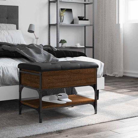 Vidaxl schoenenbank 62x42x45 cm bewerkt hout bruin eikenkleur