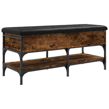 Vidaxl schoenenbank 102x42x45 cm bewerkt hout gerookt eikenkleurig