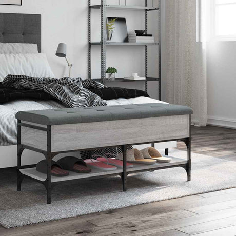 Vidaxl schoenenbank 102x42x45 cm bewerkt hout grijs sonoma eikenkleur