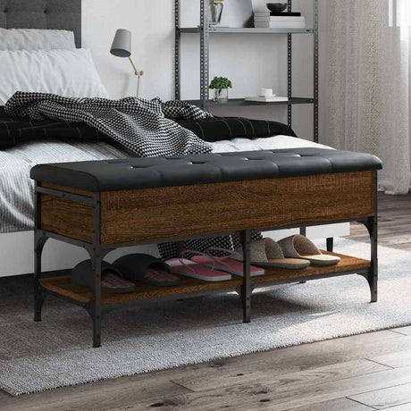 Vidaxl schoenenbank 102x42x45 cm bewerkt hout sonoma eikenkleurig