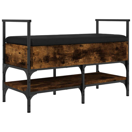 Vidaxl schoenenbank 85,5x42x57,5 cm bewerkt hout gerookt eikenkleurig