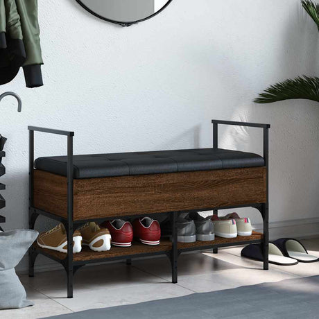 Vidaxl schoenenbank 85,5x42x57,5 cm bewerkt hout bruin eikenkleur
