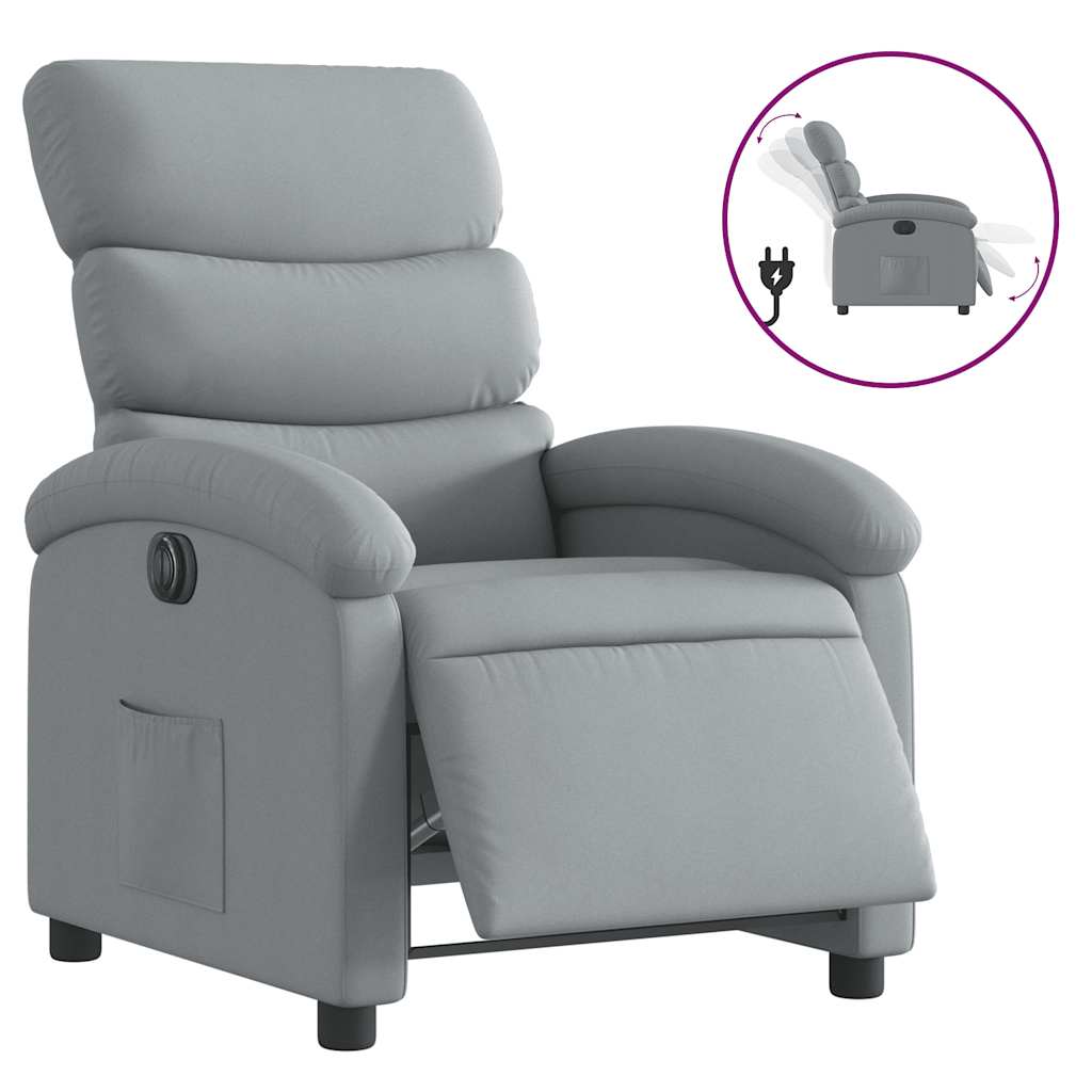 Vidaxl fauteuil elektrisch verstelbaar stof lichtgrijs