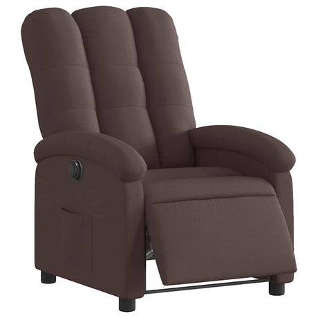 Vidaxl fauteuil verstelbaar elektrisch stof donkerbruin