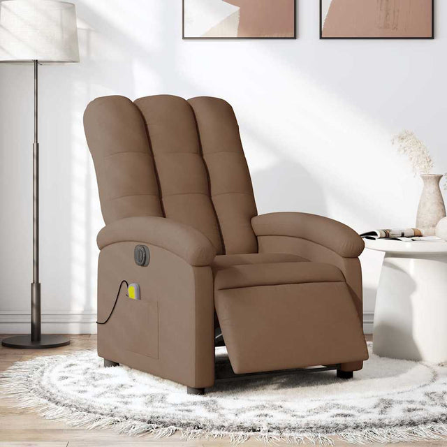 Vidaxl massagestoel elektrisch verstelbaar stof bruin