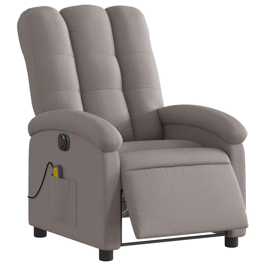 Vidaxl massagestoel elektrisch verstelbaar stof taupe