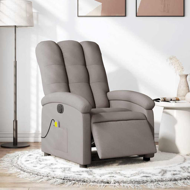 Vidaxl massagestoel elektrisch verstelbaar stof taupe