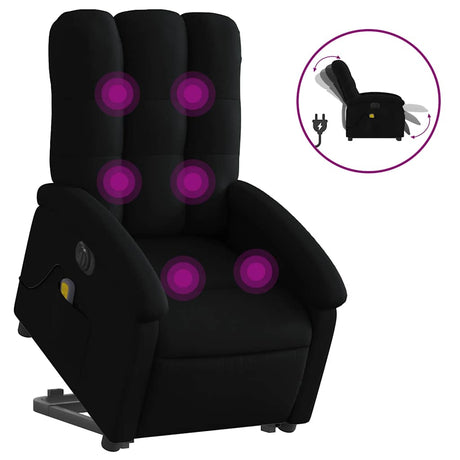 Vidaxl sta-op-massagestoel elektrisch verstelbaar stof zwart