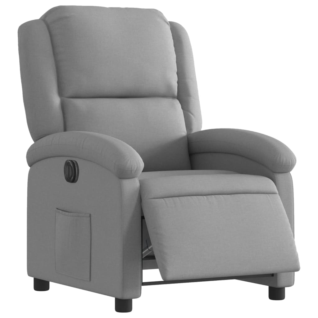 Vidaxl fauteuil elektrisch verstelbaar stof lichtgrijs