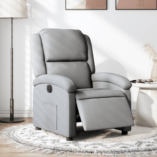 Vidaxl fauteuil elektrisch verstelbaar stof lichtgrijs