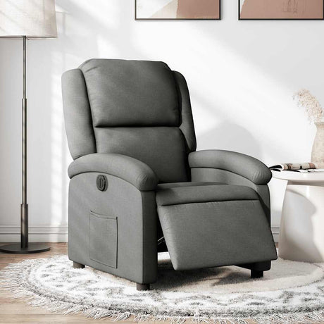 Vidaxl fauteuil elektrisch verstelbaar stof donkergrijs