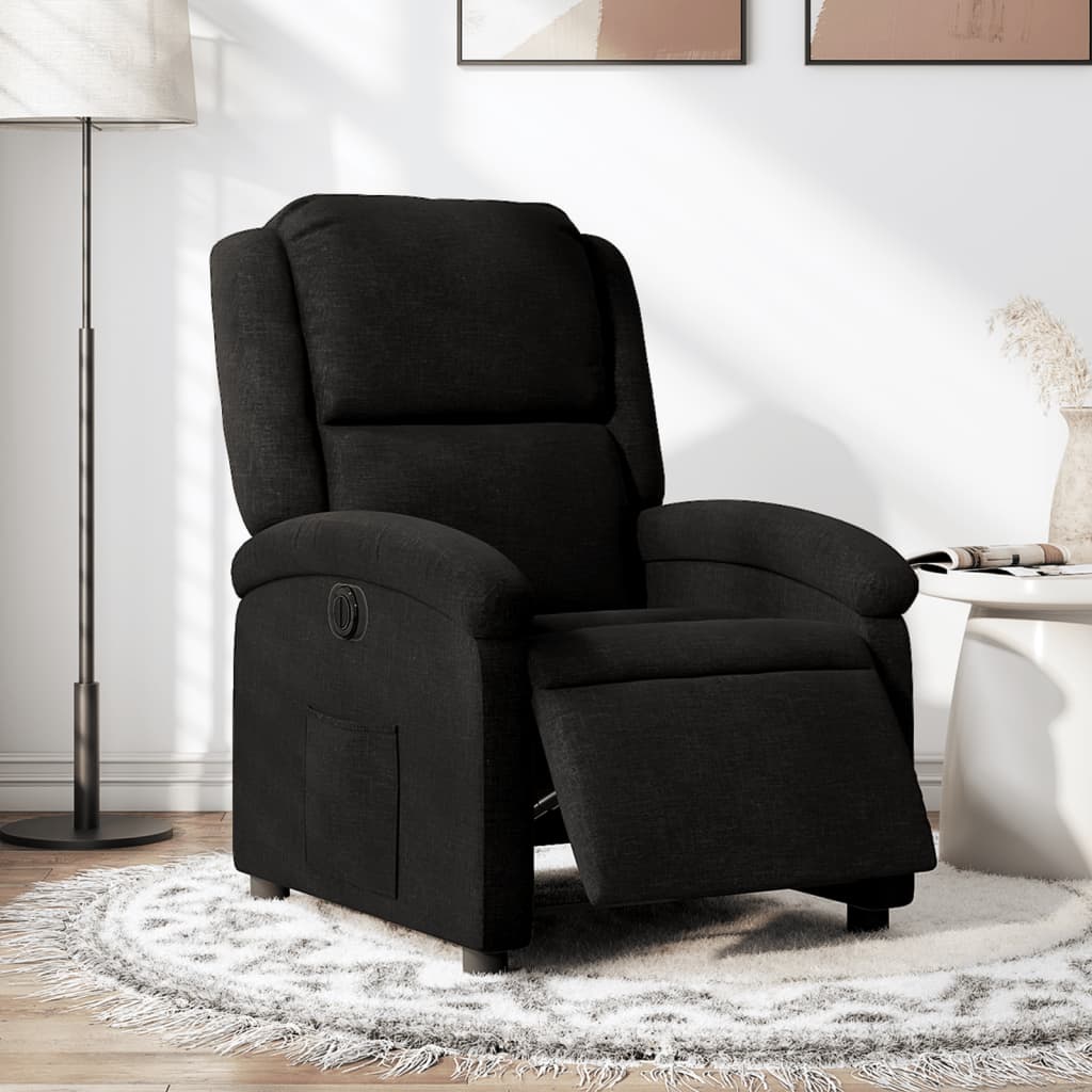 Vidaxl fauteuil verstelbaar elektrisch stof zwart