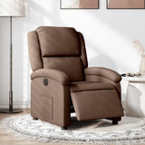 Vidaxl fauteuil verstelbaar elektrisch stof bruin