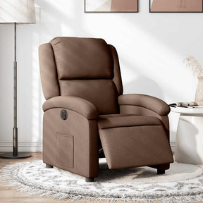 Vidaxl fauteuil verstelbaar elektrisch stof bruin