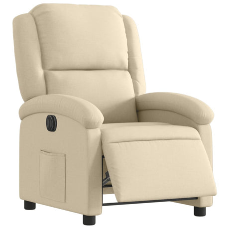 Vidaxl fauteuil verstelbaar elektrisch stof crèmekleurig