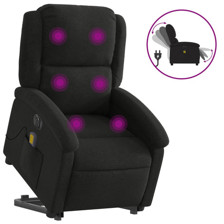 Vidaxl sta-op-massagestoel elektrisch verstelbaar stof zwart