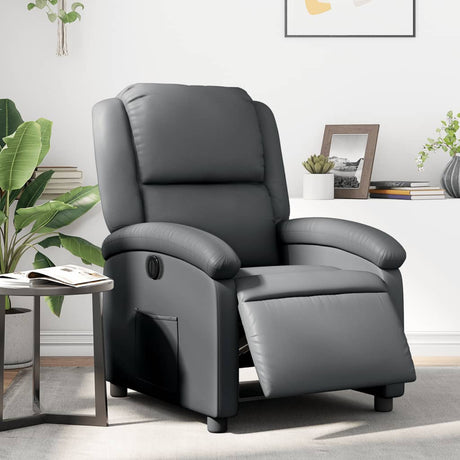 Vidaxl fauteuil verstelbaar elektrisch kunstleer grijs