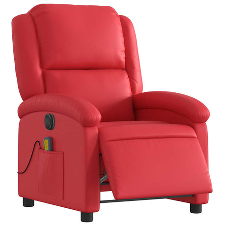 Vidaxl massagestoel verstelbaar elektrisch kunstleer rood