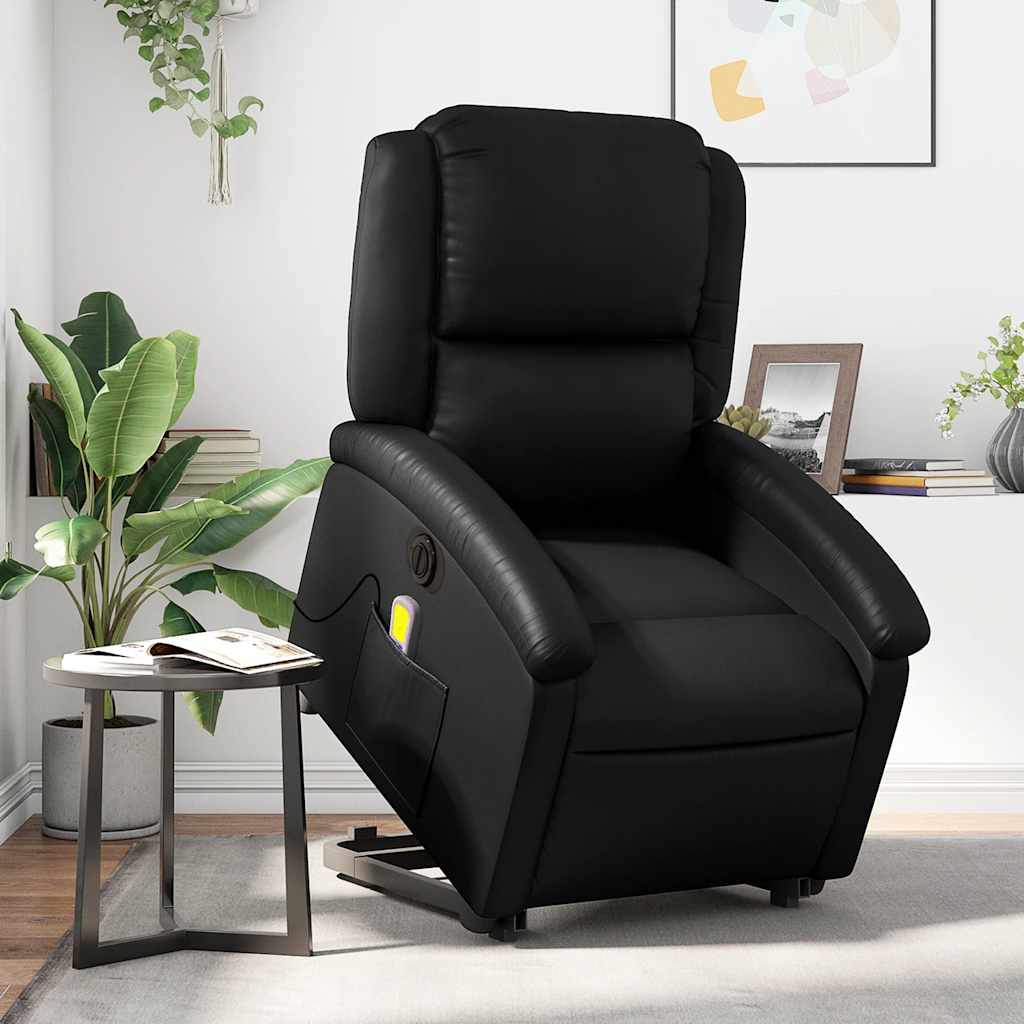 Vidaxl sta-op-massagestoel elektrisch kunstleer zwart