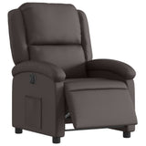 Vidaxl fauteuil verstelbaar elektrisch echt leer donkerbruin