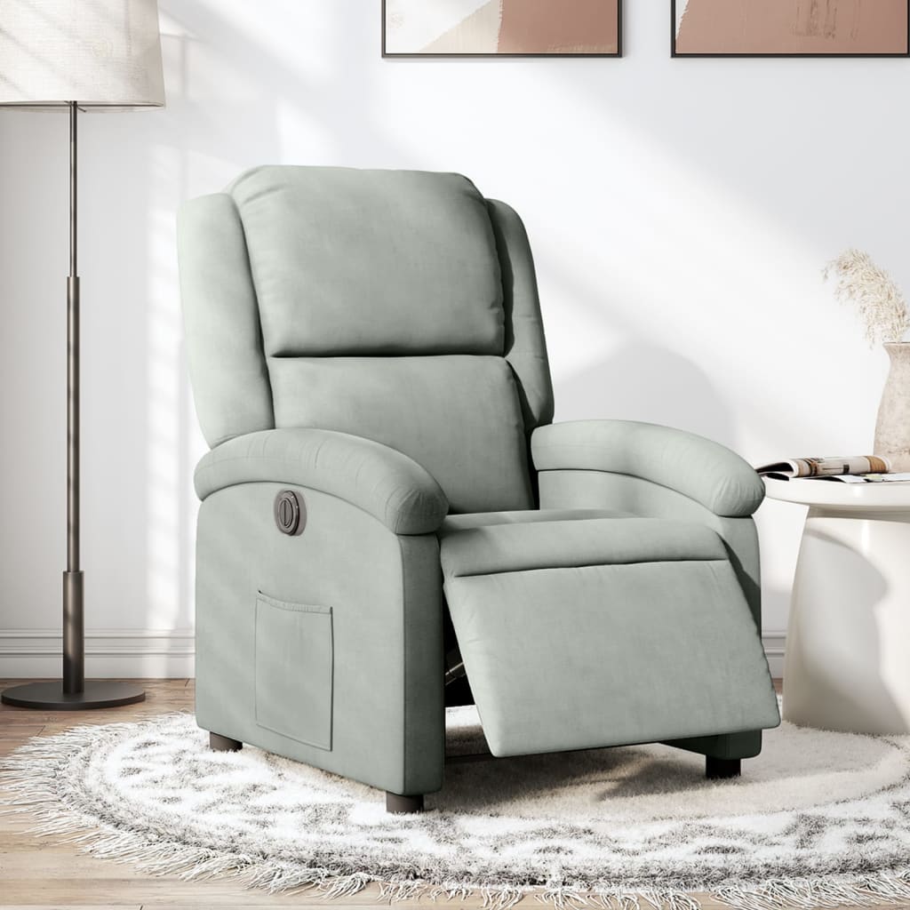 Vidaxl fauteuil elektrisch verstelbaar stof lichtgrijs