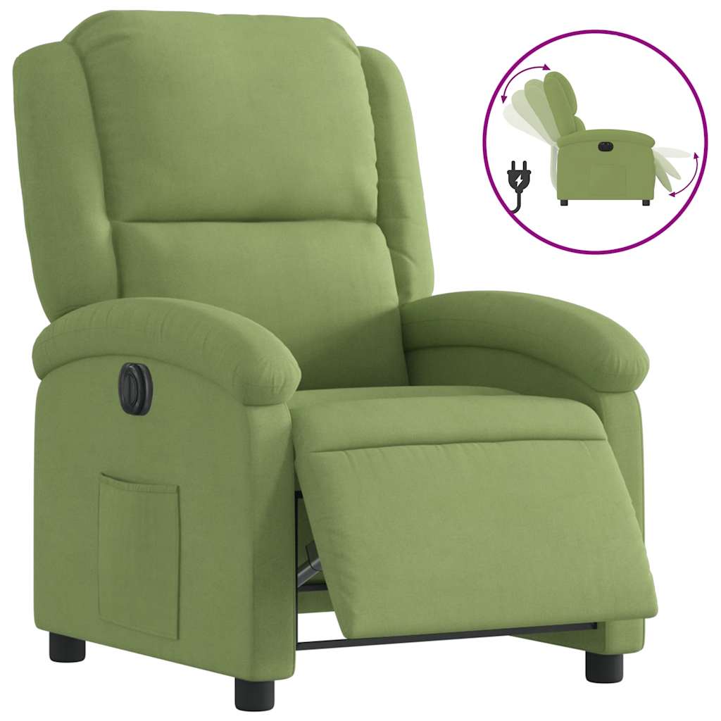 Vidaxl fauteuil elektrisch verstelbaar fluweel lichtgroen