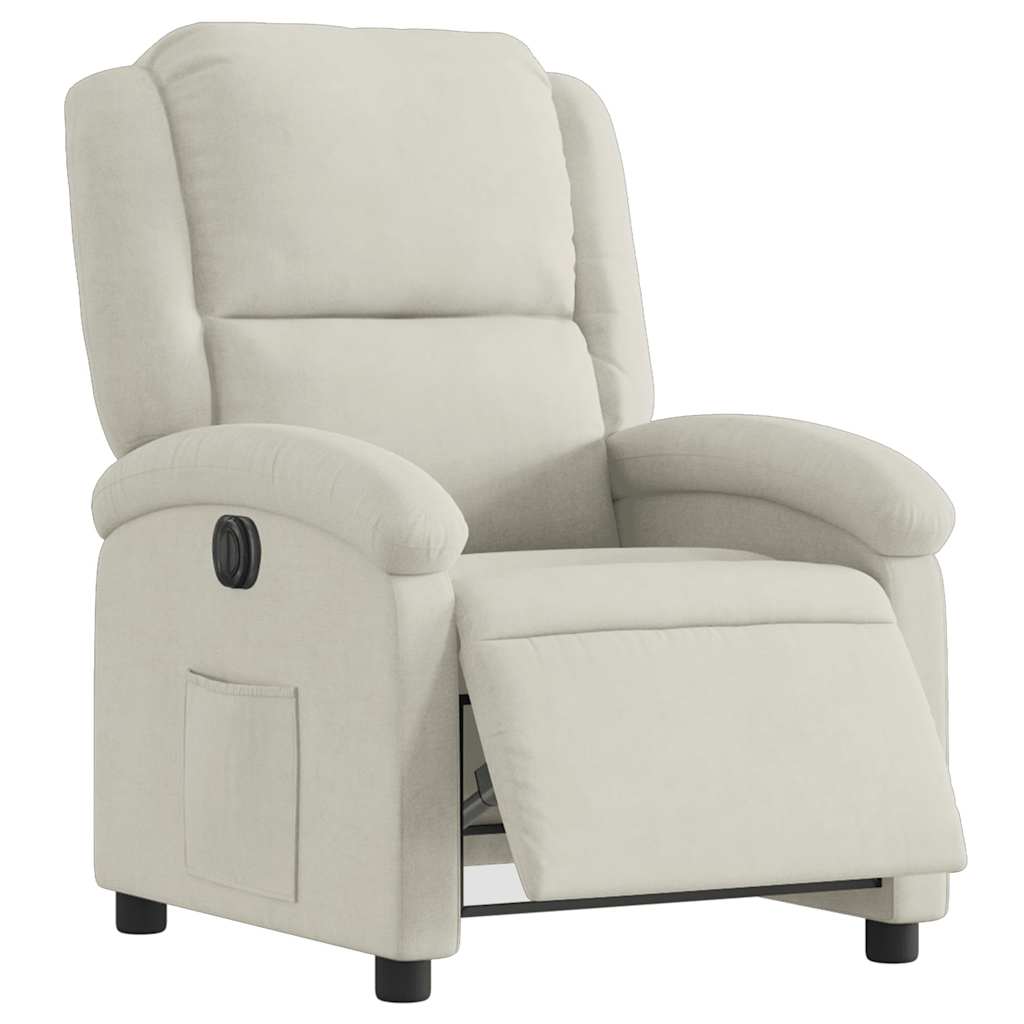 Vidaxl fauteuil verstelbaar elektrisch stof crèmekleurig