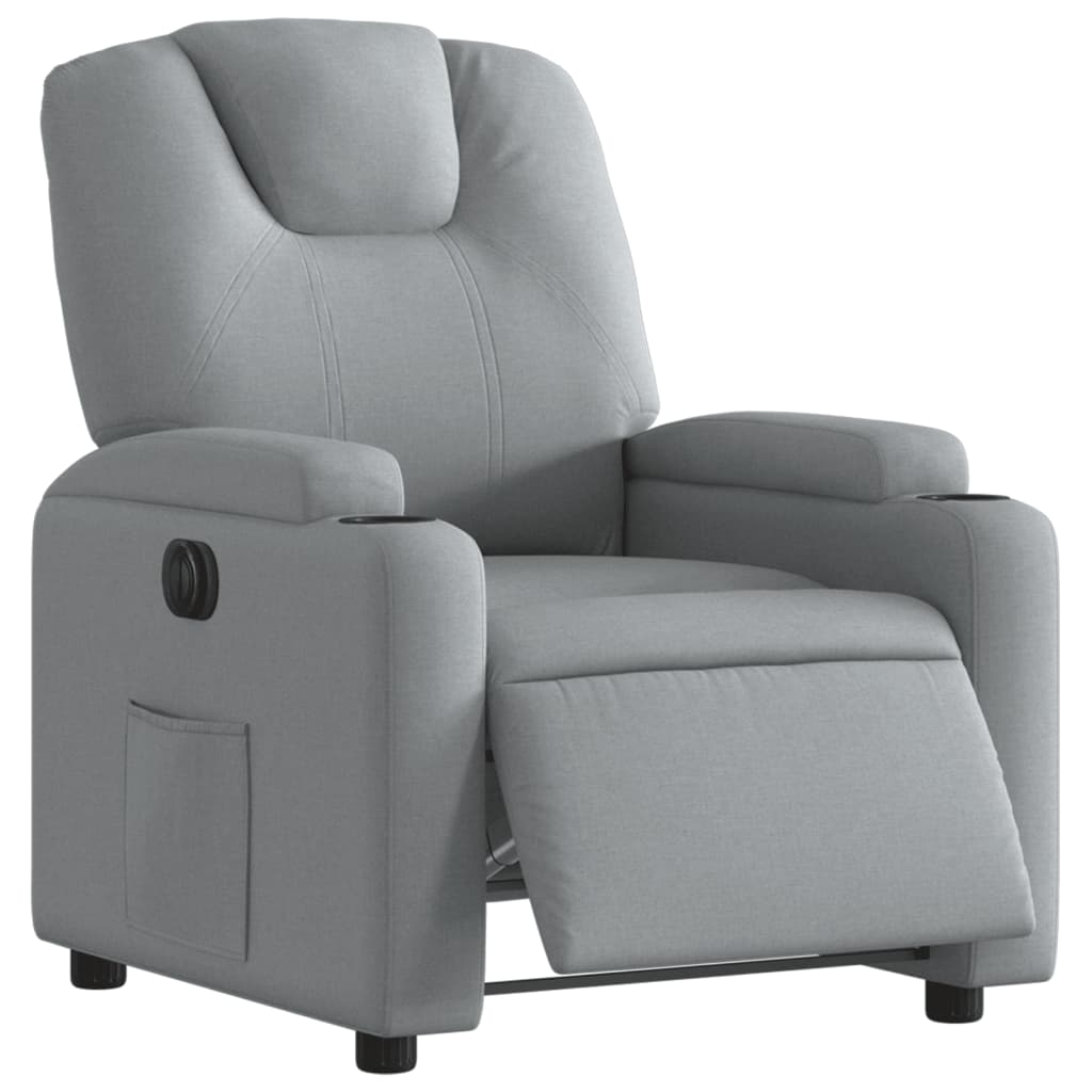 Vidaxl fauteuil elektrisch verstelbaar stof lichtgrijs