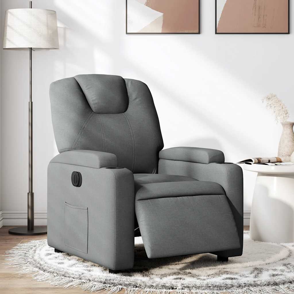 Vidaxl fauteuil elektrisch verstelbaar stof donkergrijs