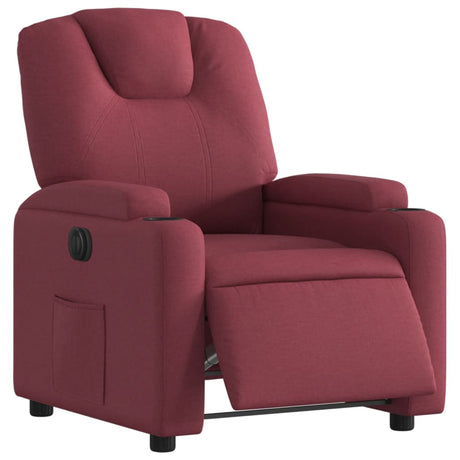 Vidaxl fauteuil verstelbaar elektrisch stof wijnrood