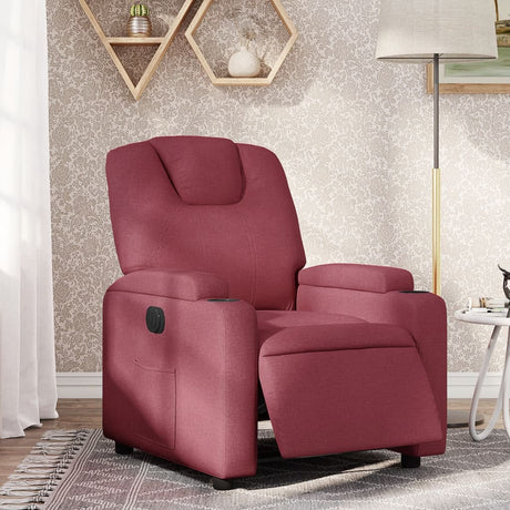 Vidaxl fauteuil verstelbaar elektrisch stof wijnrood