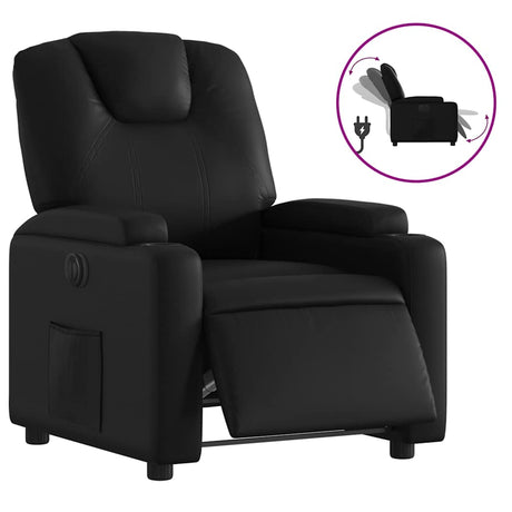 Vidaxl fauteuil elektrisch verstelbaar kunstleer zwart