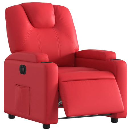 Vidaxl fauteuil verstelbaar elektrisch kunstleer rood