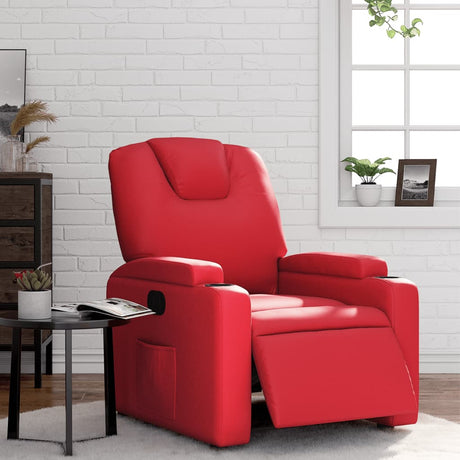 Vidaxl fauteuil verstelbaar elektrisch kunstleer rood
