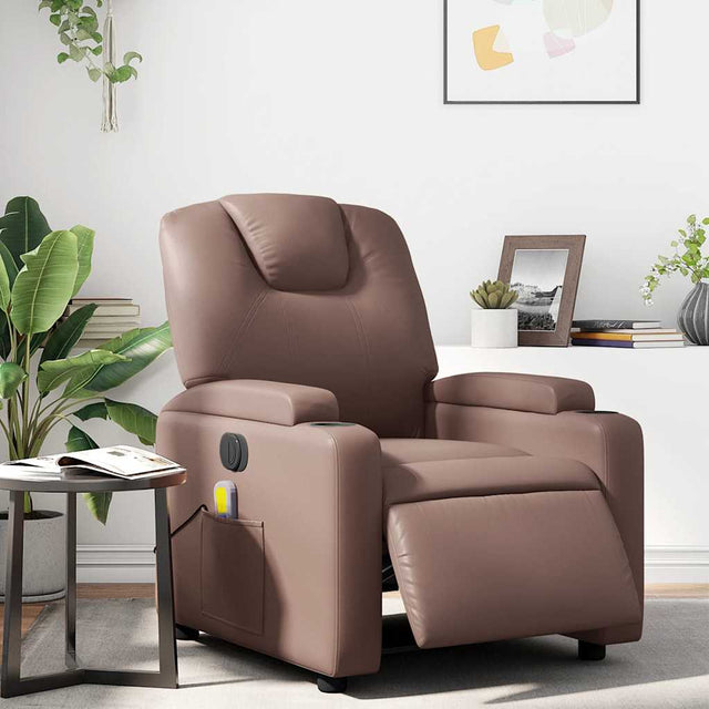 Vidaxl massagestoel verstelbaar elektrisch kunstleer bruin
