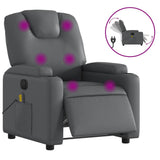 Vidaxl massagestoel verstelbaar elektrisch kunstleer grijs