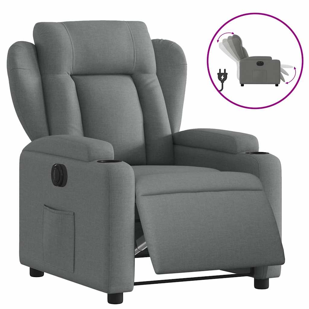 Vidaxl fauteuil elektrisch verstelbaar stof donkergrijs