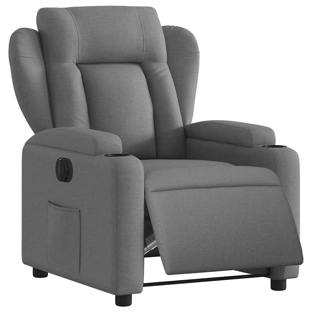 Vidaxl fauteuil elektrisch verstelbaar stof donkergrijs