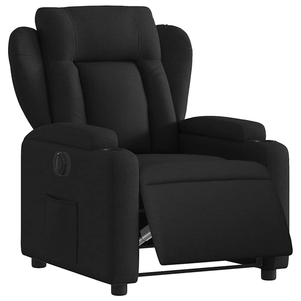Vidaxl fauteuil verstelbaar elektrisch stof zwart